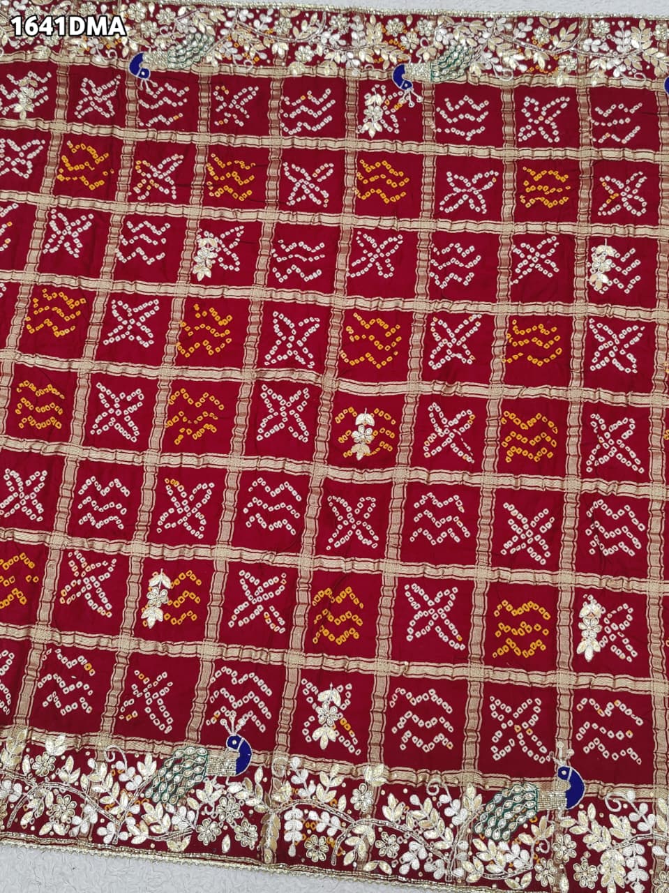 KcPc New Premium Gharchola Dupatta in Pure Gaji Silk with Intricate Gota Patti Detailing AMT