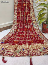KcPc New Premium Gharchola Dupatta in Pure Gaji Silk with Intricate Gota Patti Detailing AMT