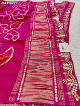 KcPc New Premium Bandhani Dupatta in Gaji Silk Handcrafted Gota Patti Random LatkanAmt