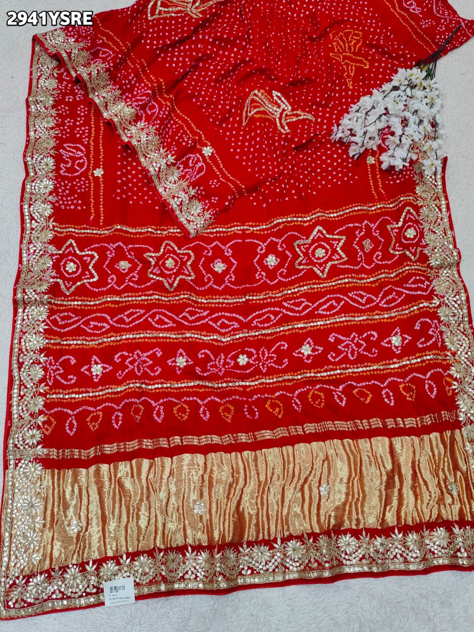 By Bandhani Saree With Wedding Wear