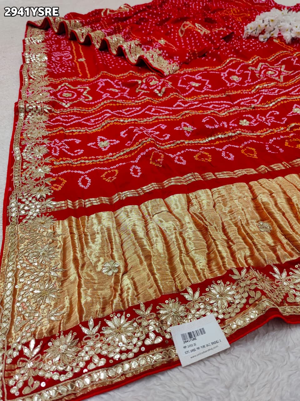 By Bandhani Saree With Wedding Wear