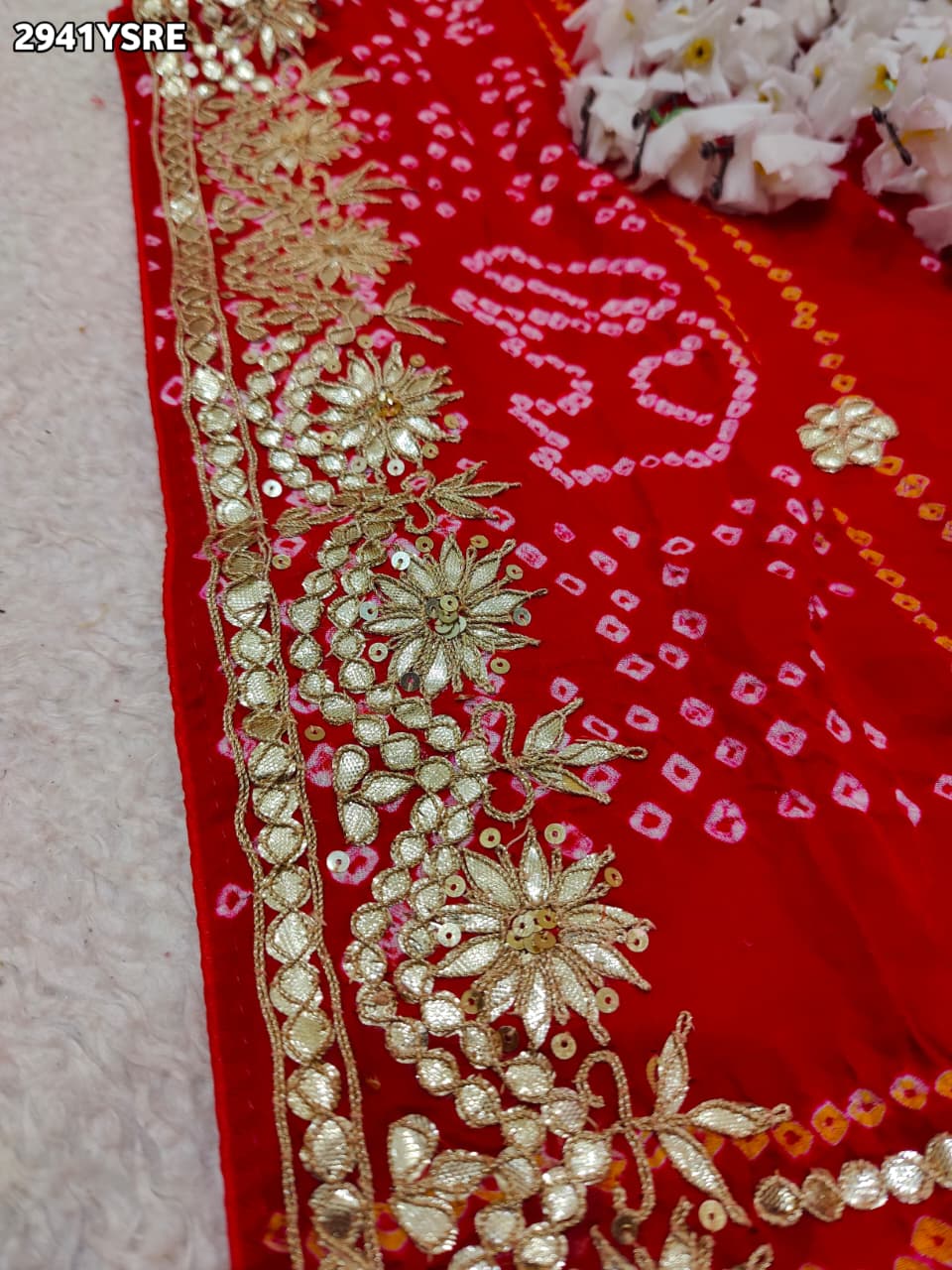 By Bandhani Saree With Wedding Wear