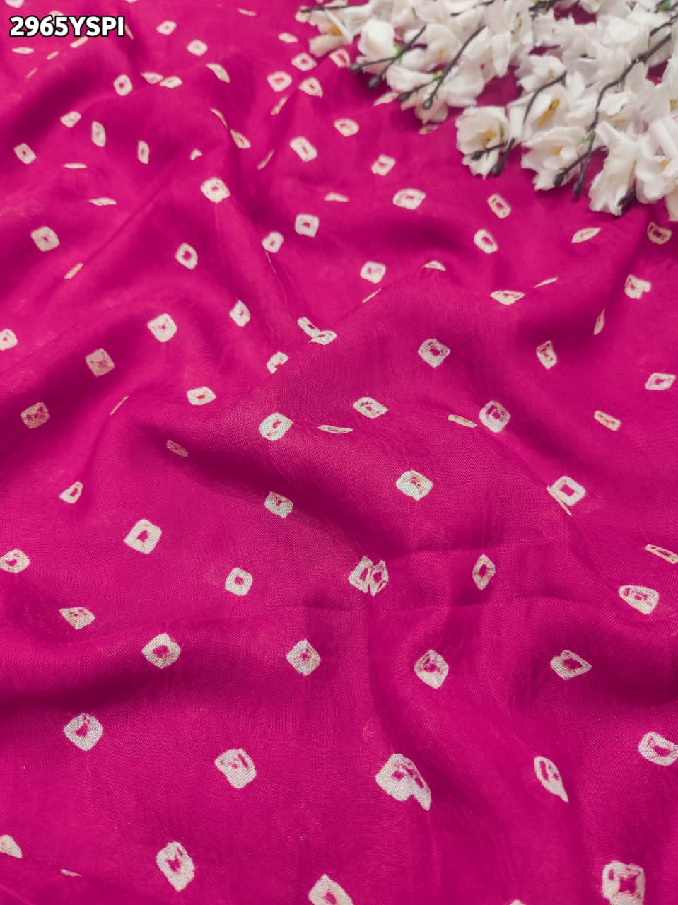 By Bandhani Saree With Zari Weaving Border