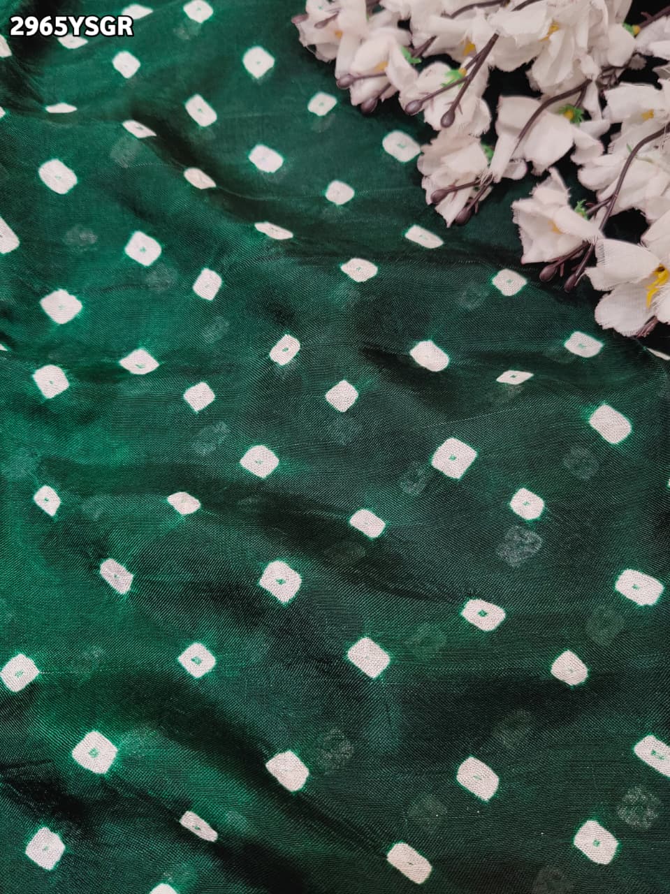 By Bandhani Saree With Zari Weaving Border