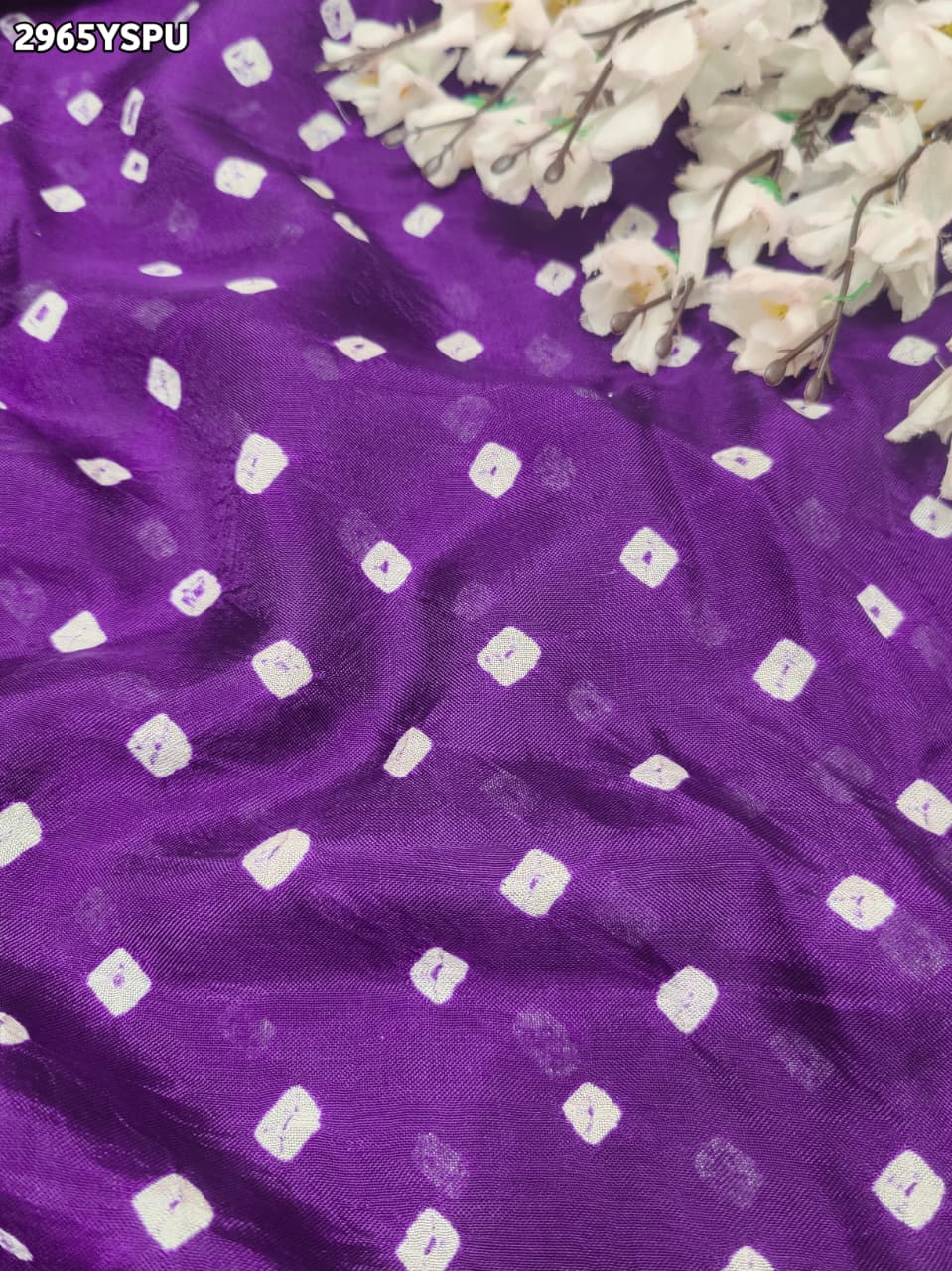 By Bandhani Saree With Zari Weaving Border