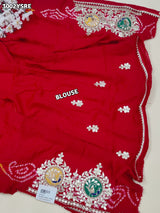 By Bandhani Saree With Traditional Gotapatti Work