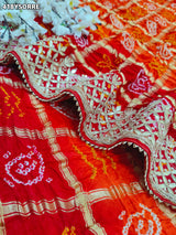By Bandhani Saree with Elegant Gota Patti Work