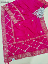 KcPc New Premium Pure Russian Silk Saree with Handcrafted Kasab Sequin Aari WorkAMT