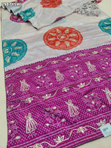 By Bandhani Saree With Gota Patti Border