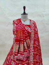 KcPc New Beautiful Pure gajji silk Lehenga Set With Gotapatti Handwork SATISH
