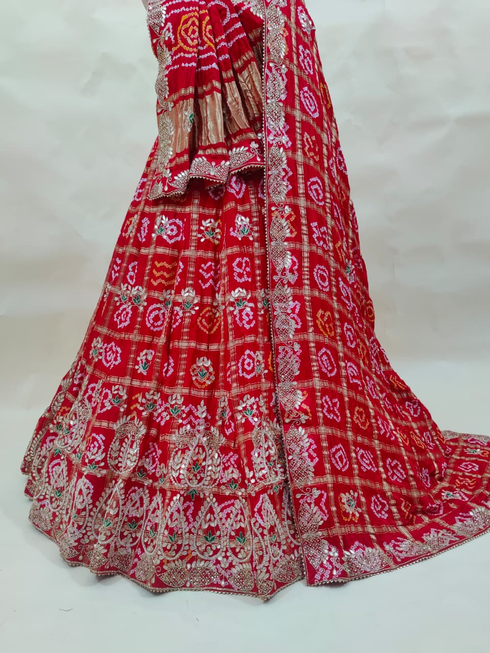 KcPc New Beautiful Pure gajji silk Lehenga Set With Gotapatti Handwork SATISH