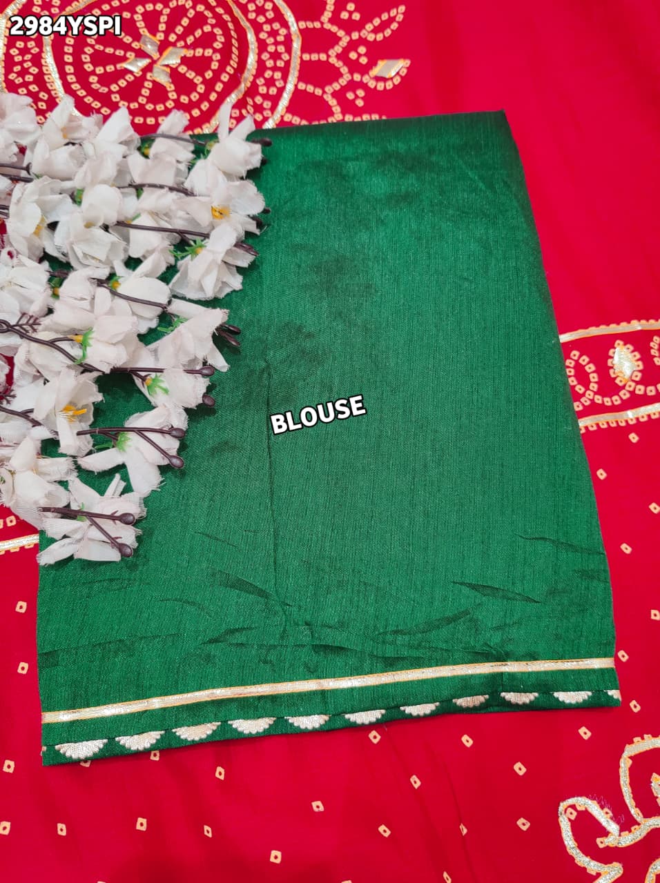 By Bandhani Saree With Traditional Wear