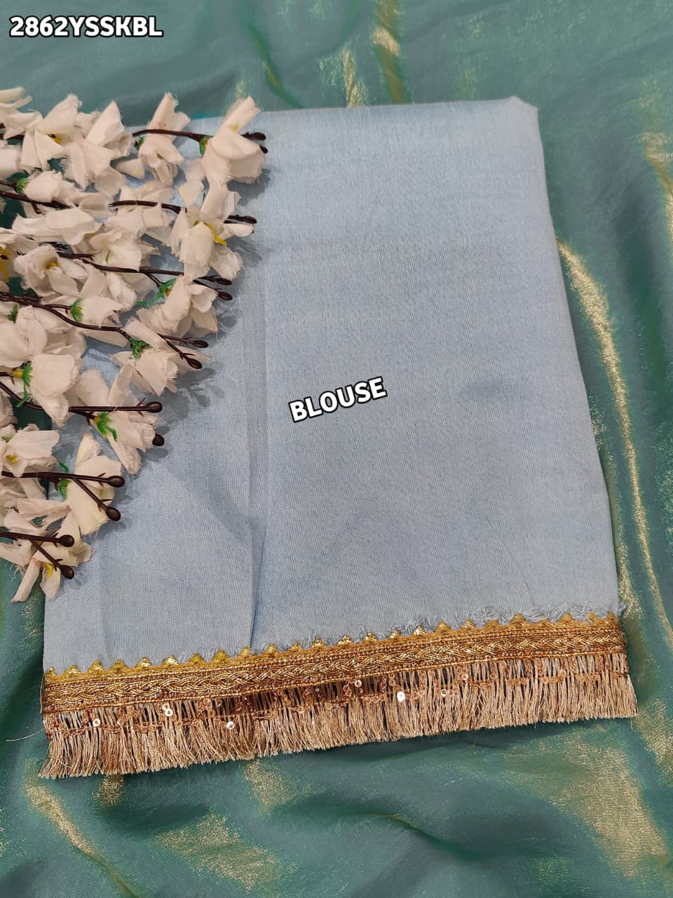 By Chiffon Tissue SareeWith Party Wear