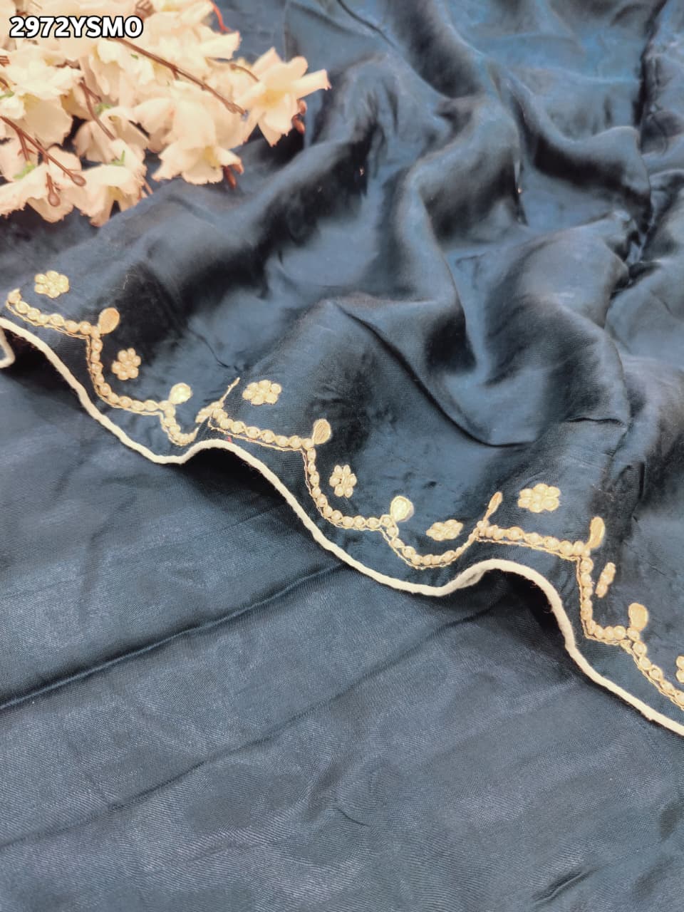 By Traditional Saree With Cutdana zardozi work