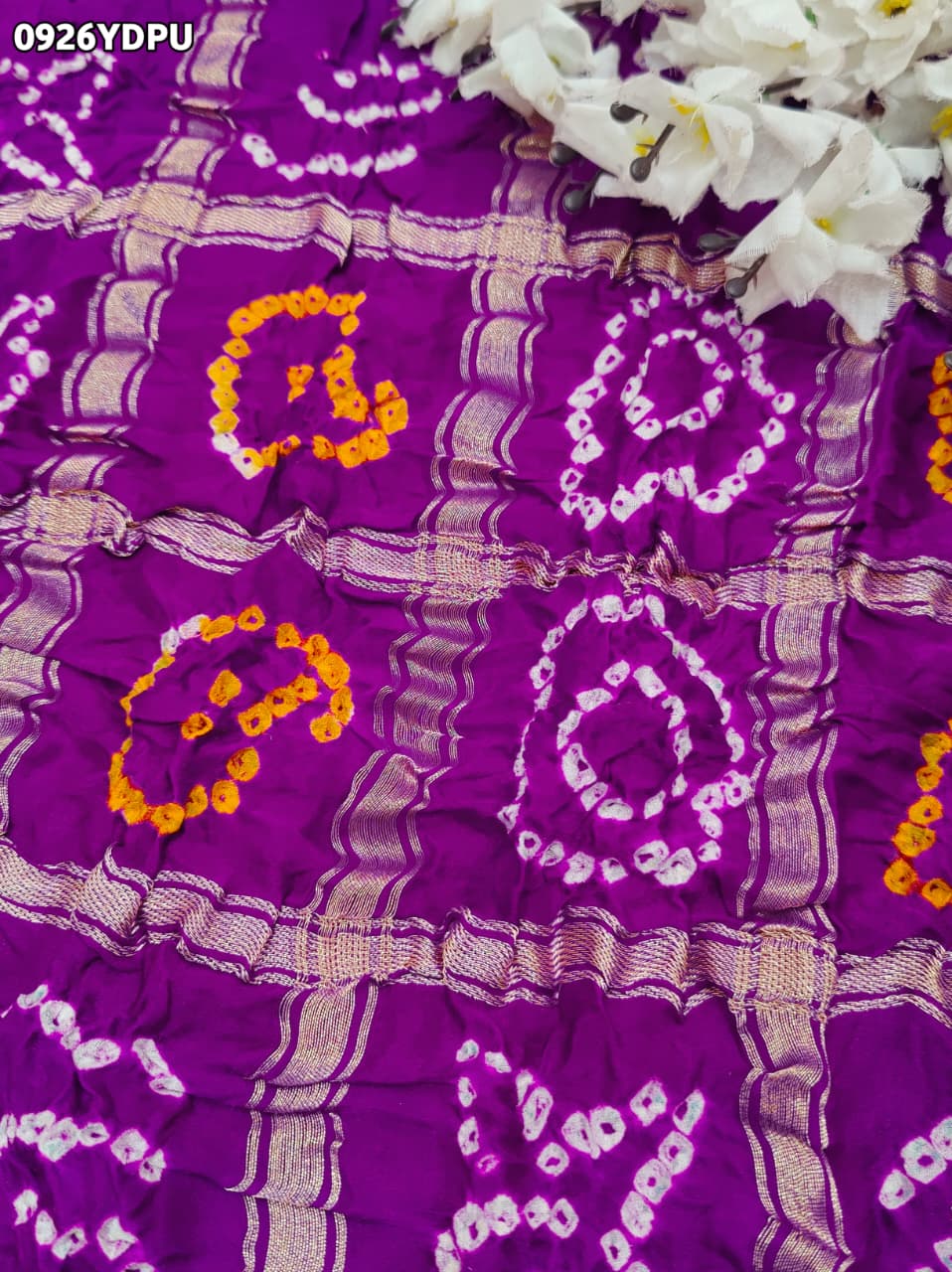 By Bandhani Saree With Traditional Wear