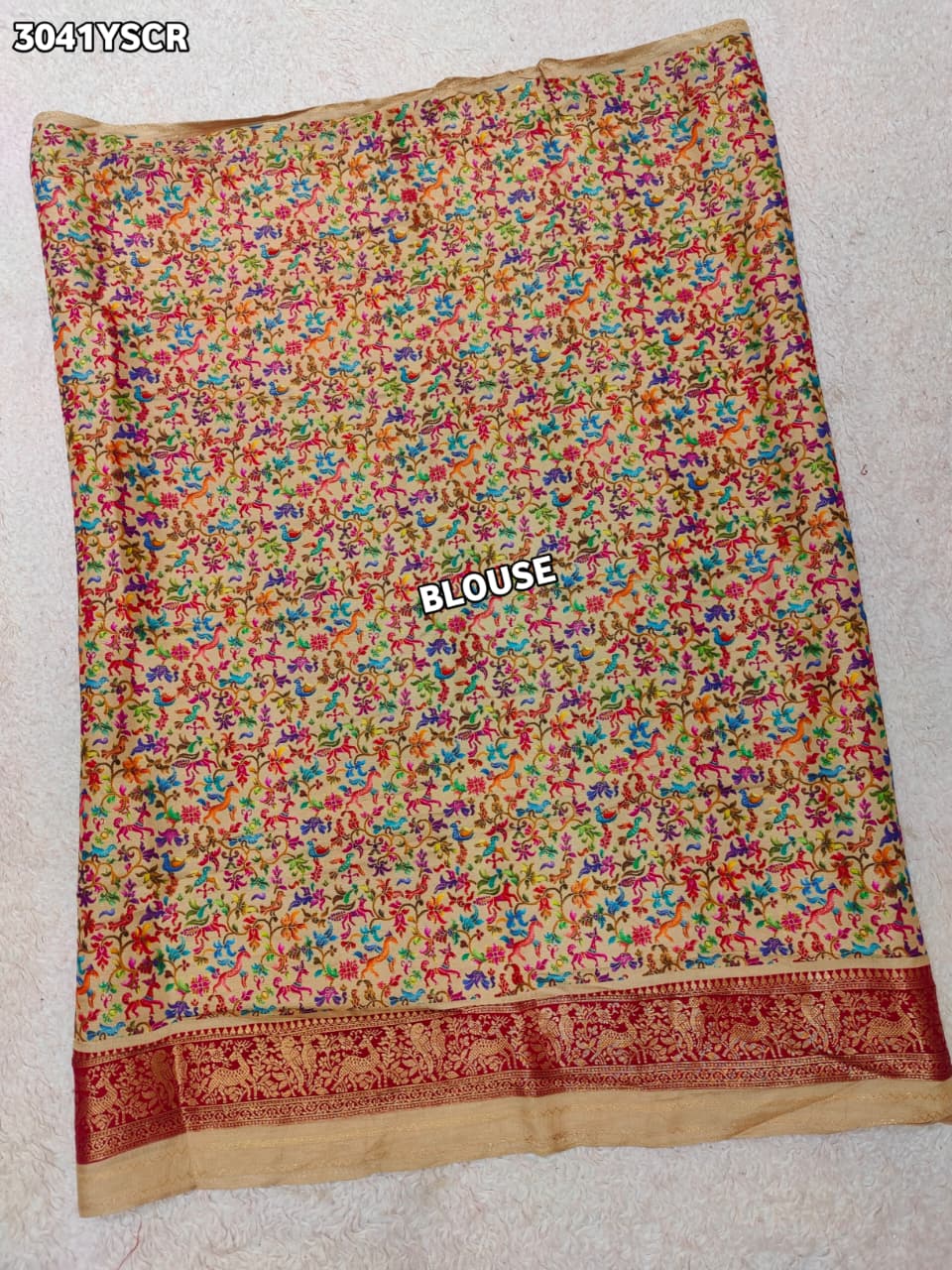 Buy Kalamkari Saree With Embroidery Work Kcpc