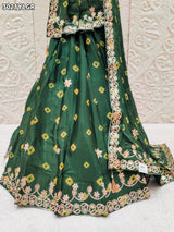 By Bandhani Lehenga With Gota Patti Work