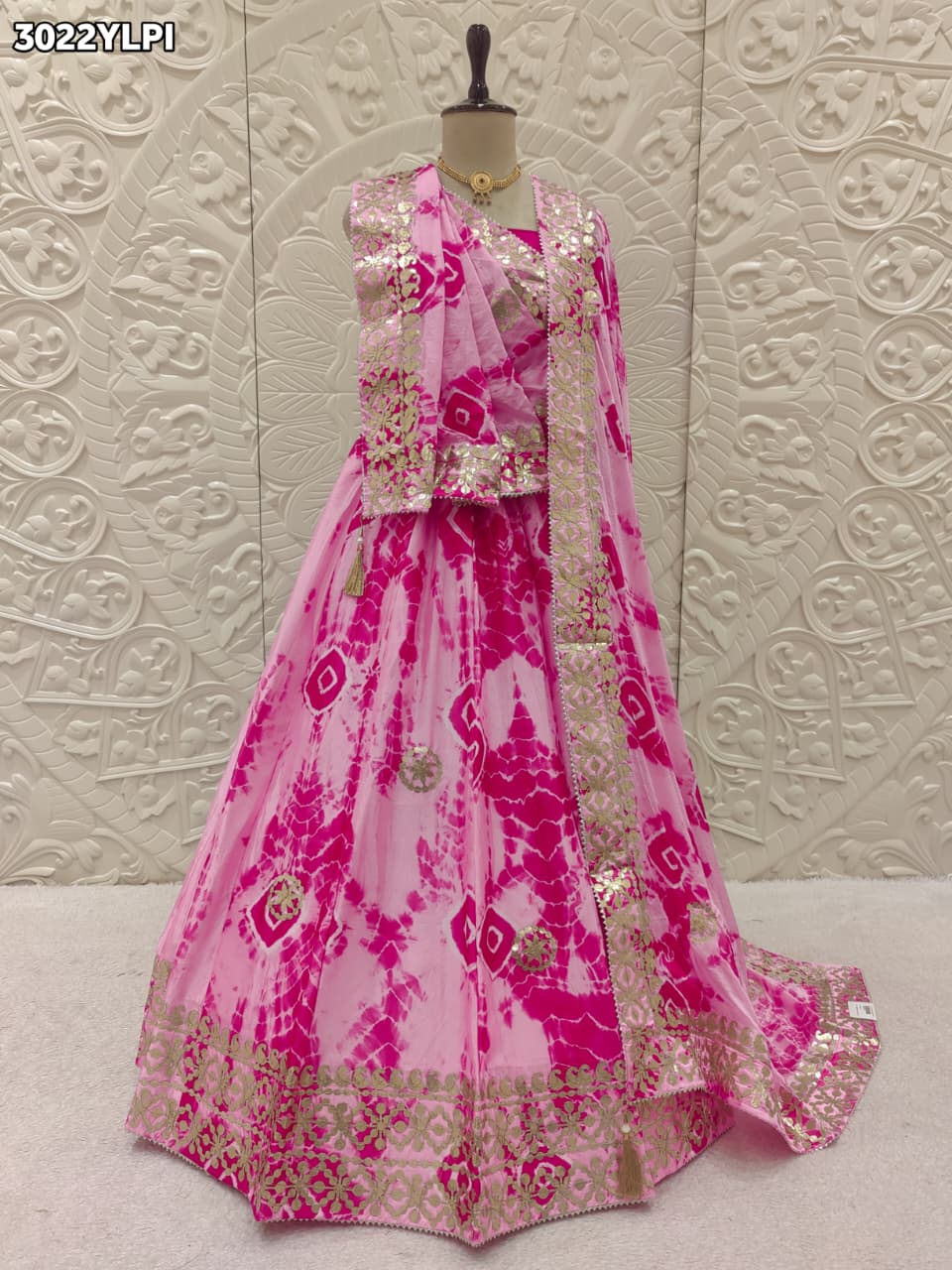 By Shibori Lehenga With Gota Patti Work