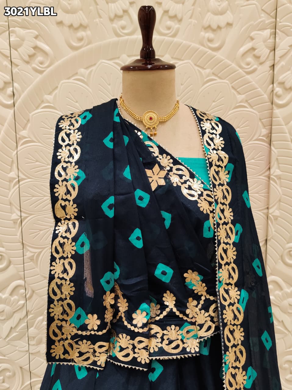By Bandhani Lehenga With Gota Patti Work