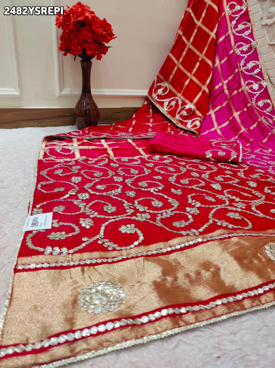 By Bollywood Style Wih Gotapatti Work Saree