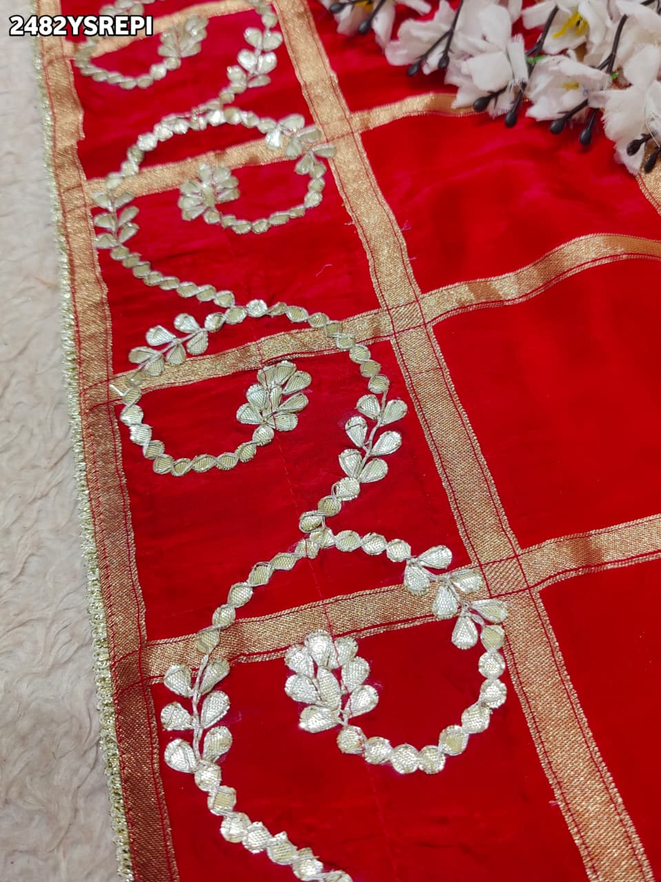 By Bollywood Style Wih Gotapatti Work Saree