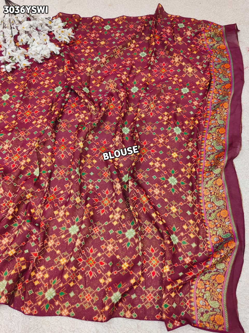 By Festive Saree With Meenakari Zari Work