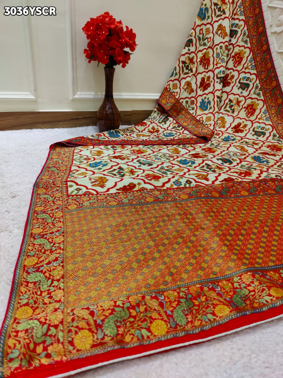 By Festive Saree With Meenakari Zari Work