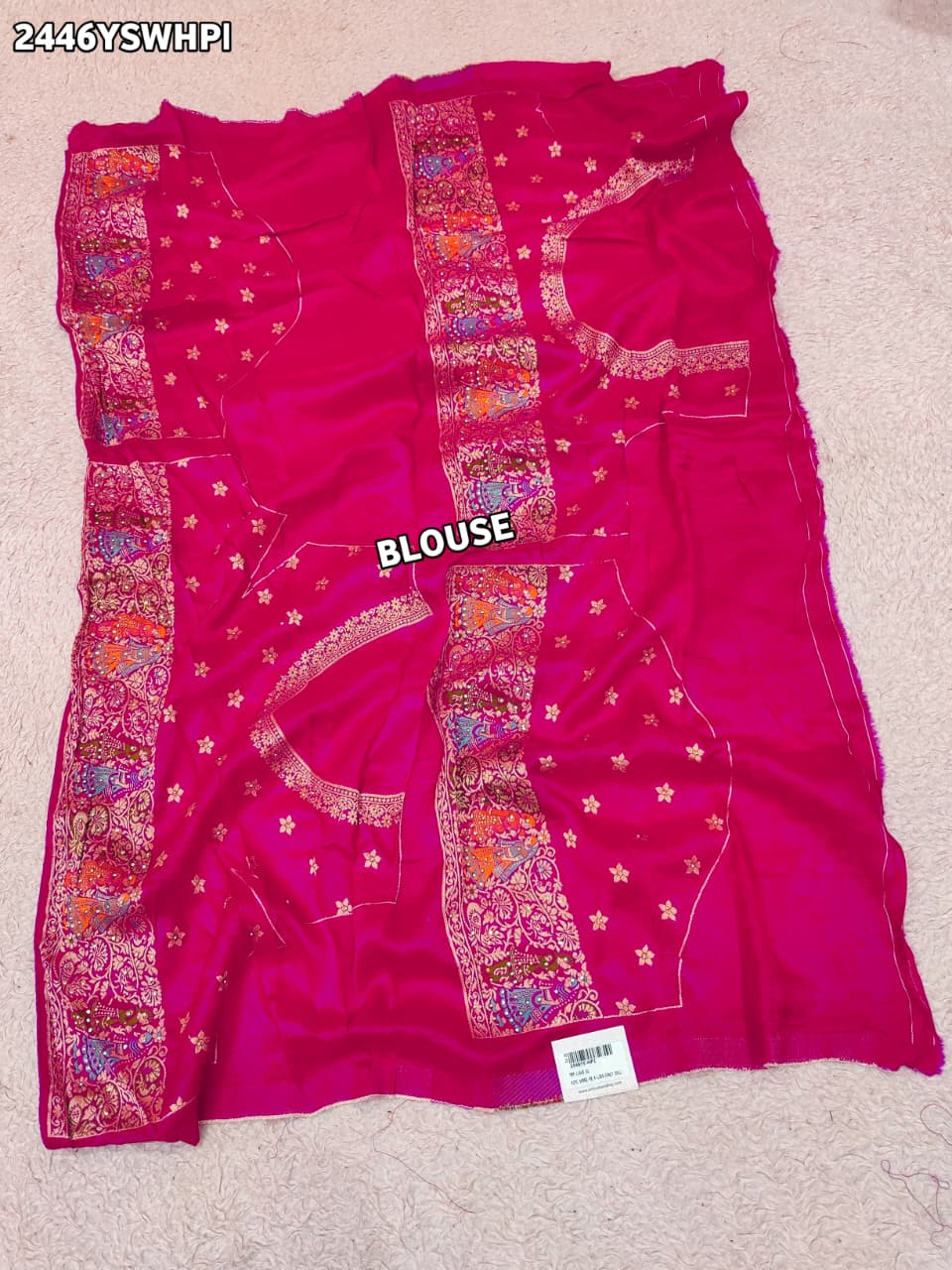 By NewLuxury Kalamkari Saree With Exquisite Cutdana Mirror Work