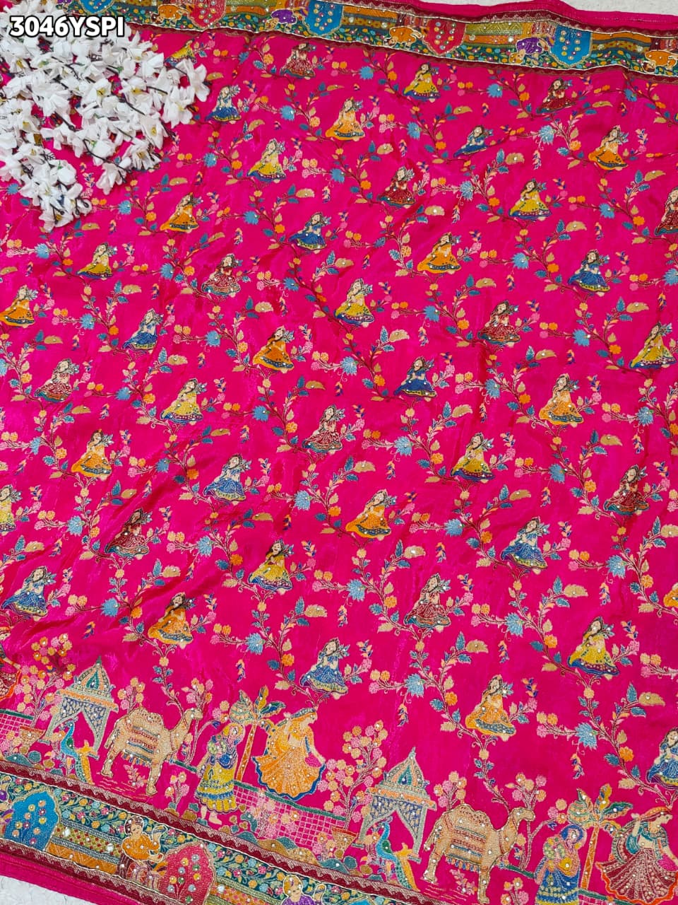 By New Graceful Kalamkari Saree With Cutdana Detailing