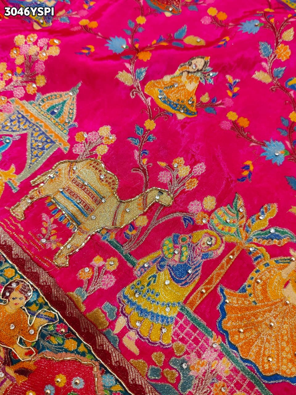 By New Graceful Kalamkari Saree With Cutdana Detailing