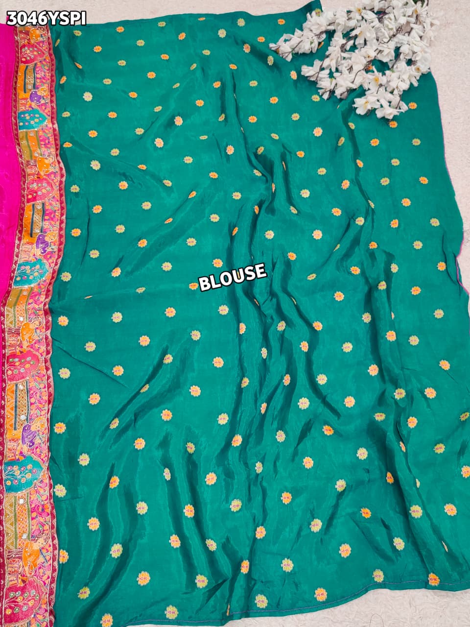 By New Graceful Kalamkari Saree With Cutdana Detailing