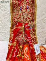 By New Graceful Bandhani Style Gaji Silk Pila Chunri for Traditional Occasions
