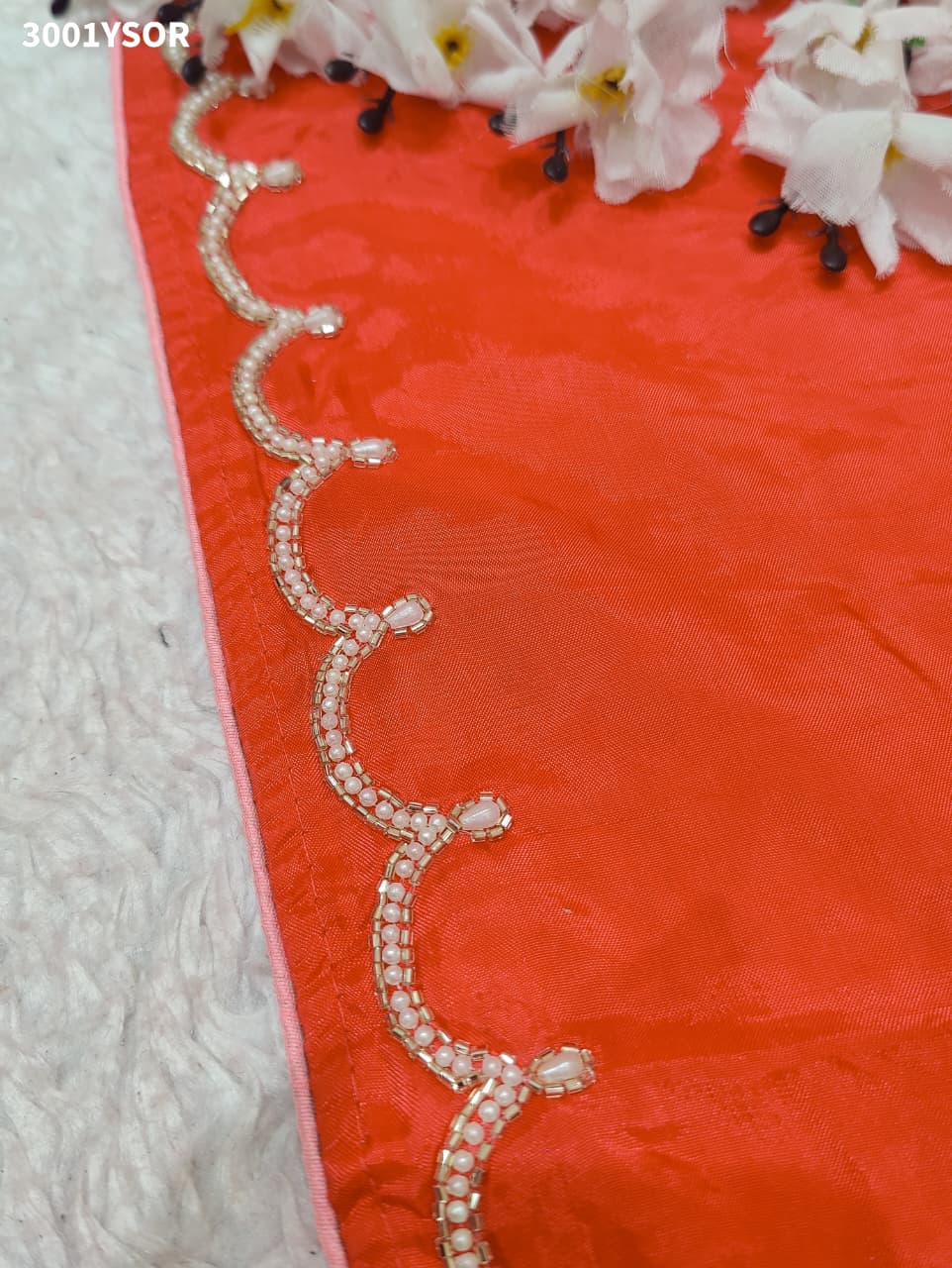 By Premium Munga Silk Saree Featuring Exquisite Pearl Dabka Embellishment