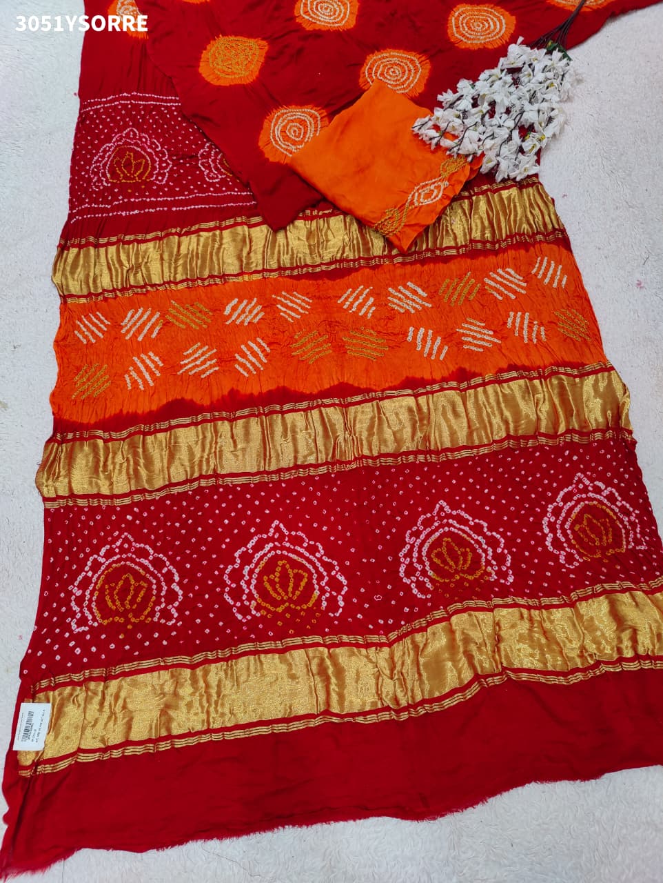 Pure Gaji Silk Traditional Bandhani Saree