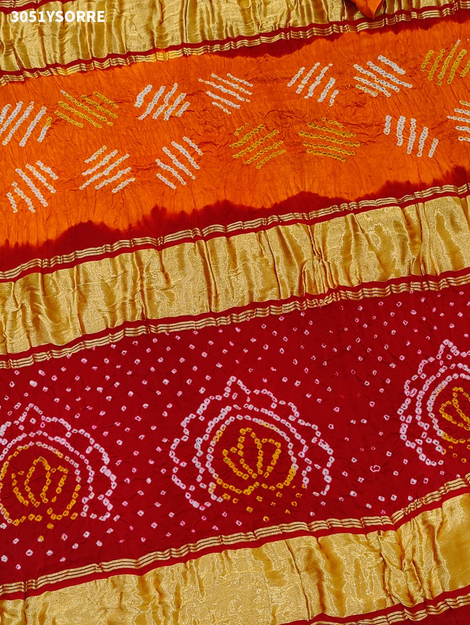 Pure Gaji Silk Traditional Bandhani Saree