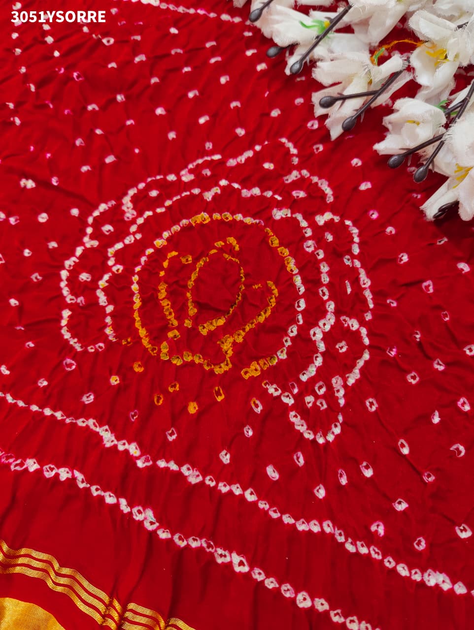 Pure Gaji Silk Traditional Bandhani Saree
