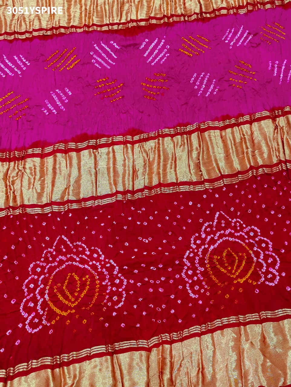 Pure Gaji Silk Traditional Bandhani Saree