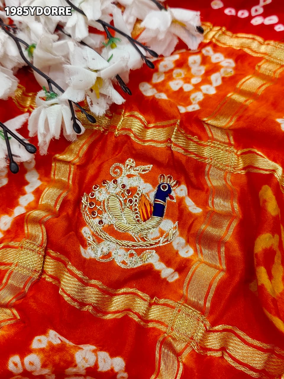 KcPc New Beautiful Arrival Pure Gaji Silk Marwadi Peacock Style Chunri PilaMNL