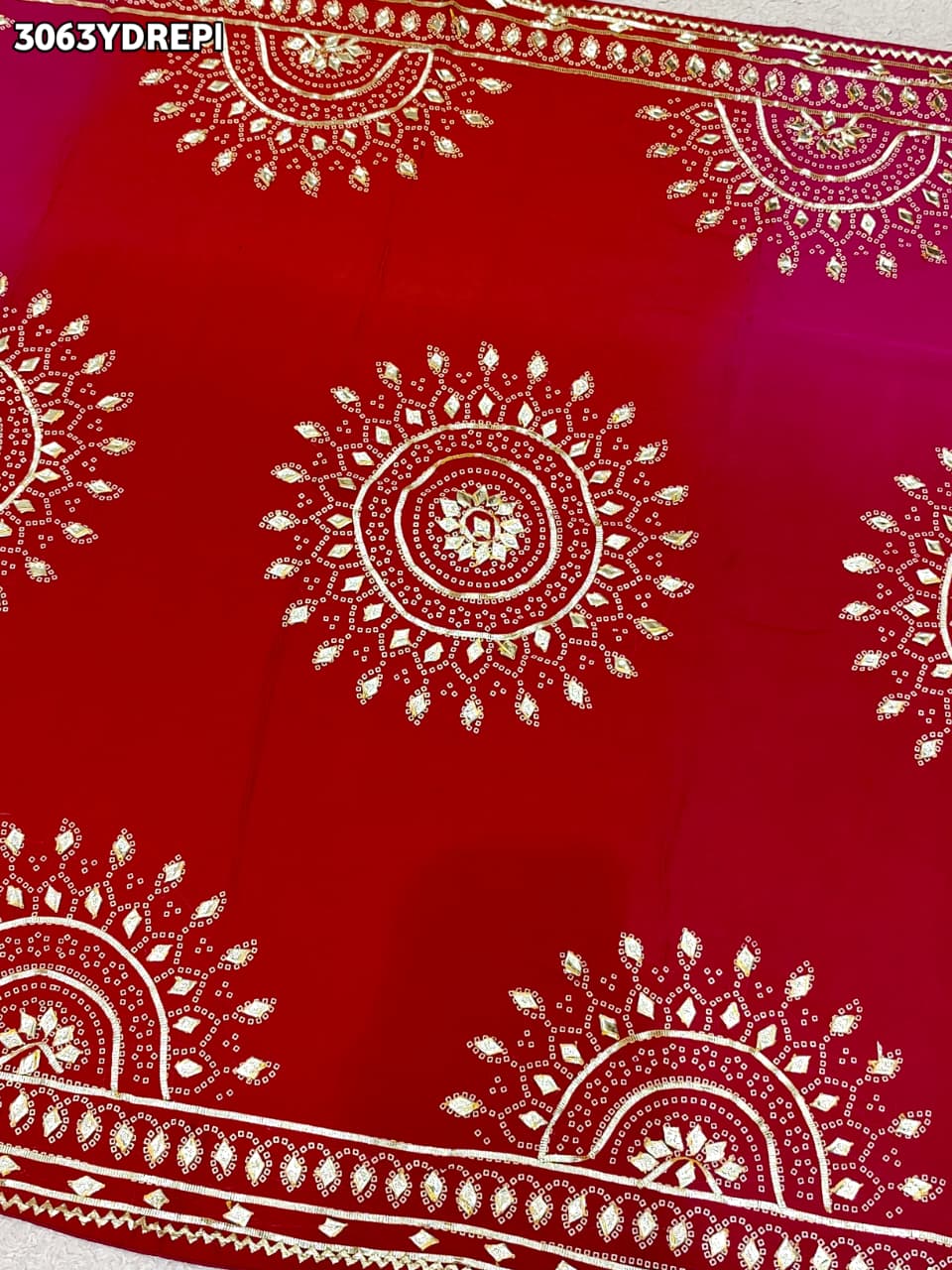 By Premium Gaji Silk Dupatta with Traditional Gotapatti Work