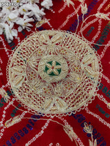 By New Elegant Ojariya Pila Chunri Bandhani Craft Zardoji Work for Traditional Occasions