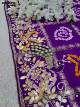 By New Pure Gaji Silk Bandhani Saree with Ghatchola Heavy Gotapatti Work