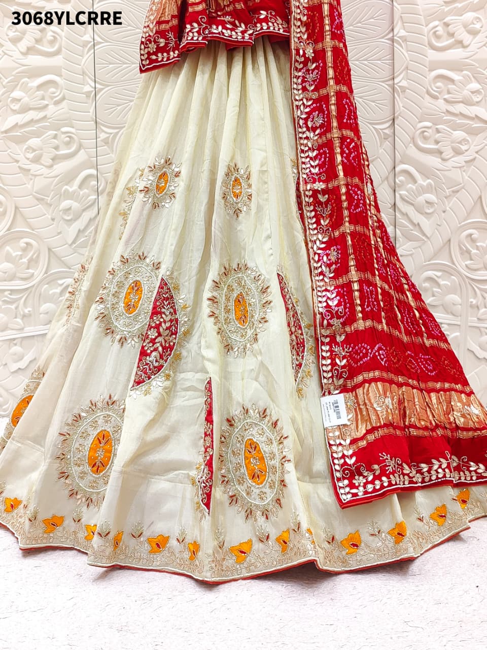 KcPc New Tissue Silk Jaipuri Lehenga with Gota Patti Hand WorkRTK