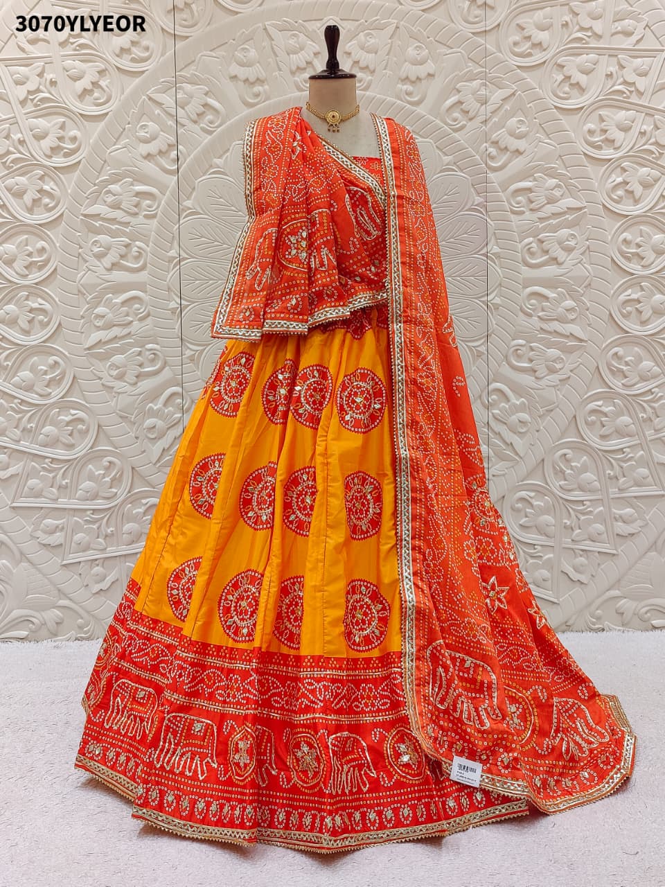 By New Bandhani Style Lehenga with Gotapatti Work Festive Wear Collection