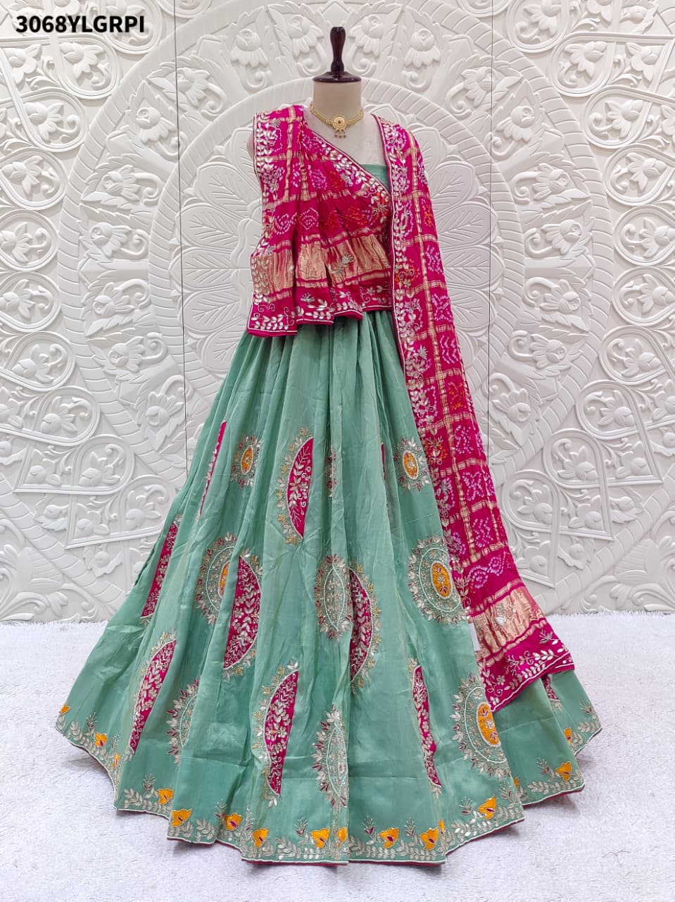 By Jaipuri Style Lehenga With Gotapatti Hand Work