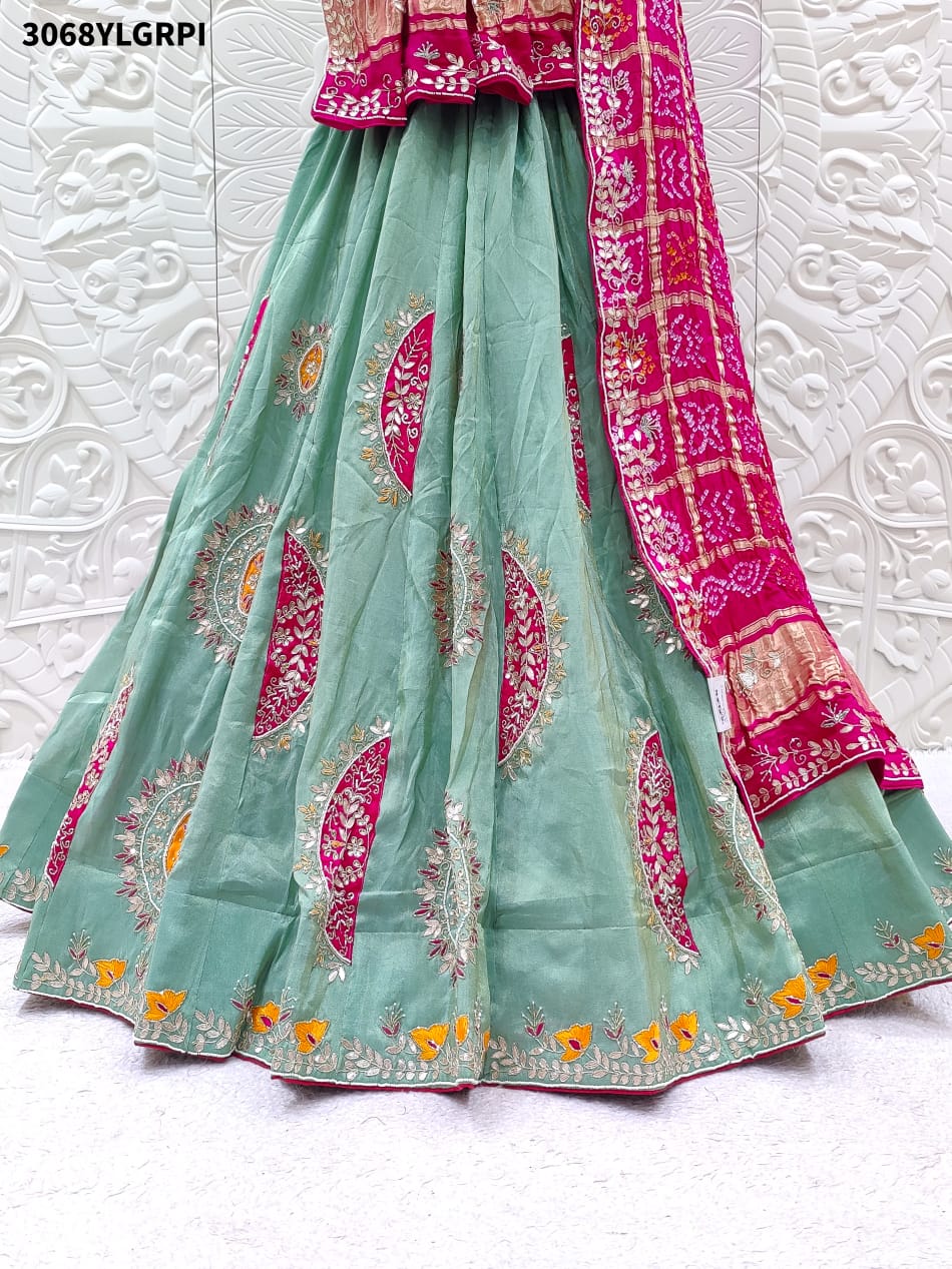 By Jaipuri Style Lehenga With Gotapatti Hand Work