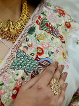 KcPc New Premium Tussar Tissue Saree with Elegant Embroidery WorkPAL