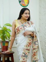 KcPc New Premium Tussar Tissue Saree with Elegant Embroidery WorkPAL