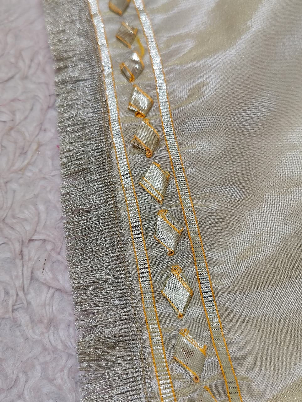 KcPc New Designer Style Cosmos Tissue Saree with Beautiful Gotapatti Detailing AMT