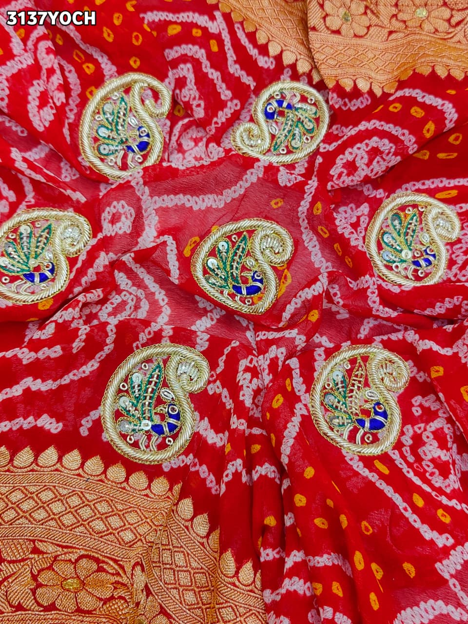 Buy New Bandhani Style Pila Chunri With Traditional Wear KcPc