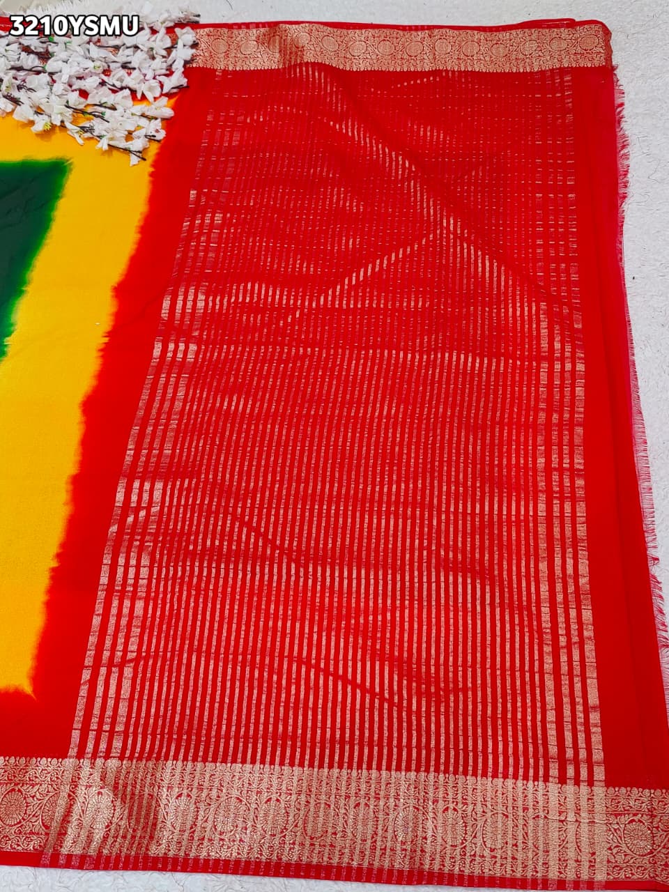 By Banarsi Style Saree With Zari borderKcPc